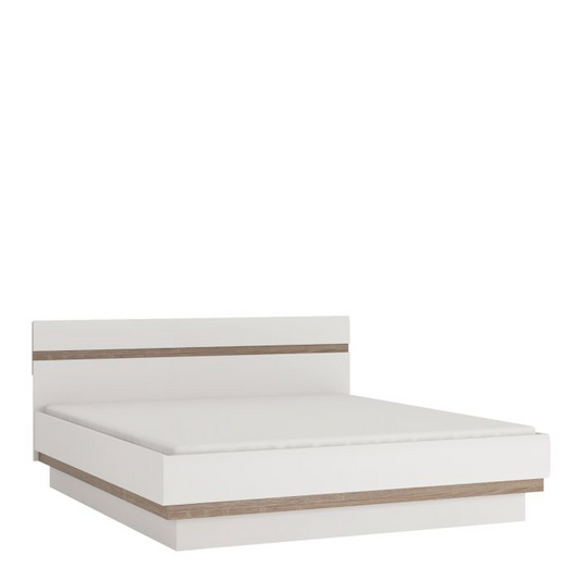 Chelsea King Ottoman Bed in White and Oak