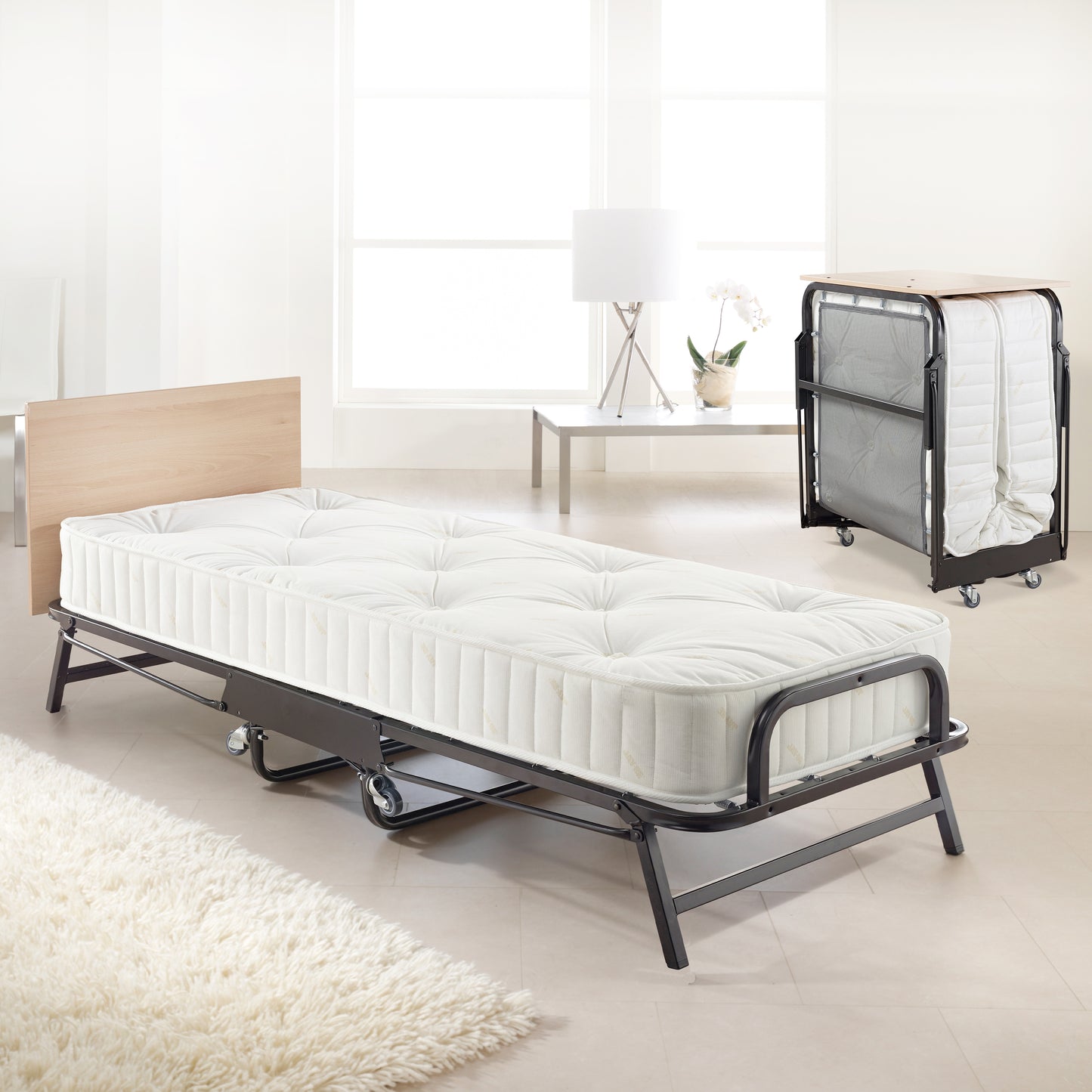 Crown Premier Single Folding Bed with Deep Sprung Mattress