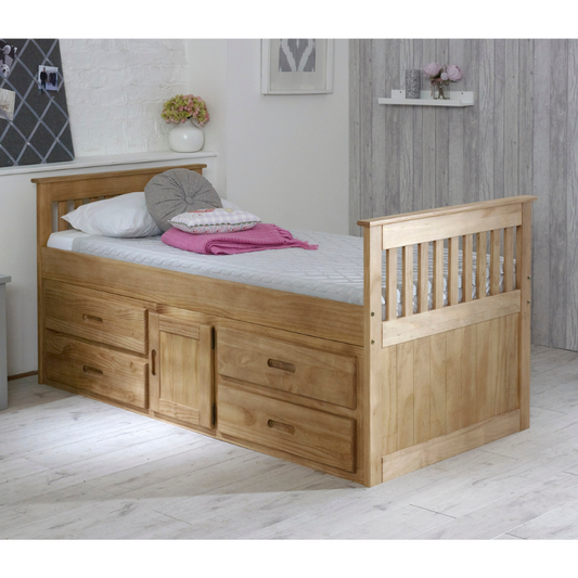 Captain Storage Bed Waxed Wood