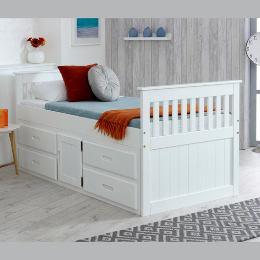 Captain Storage Bed White